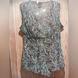 Carole Little Faux Wrap TOP Size Large